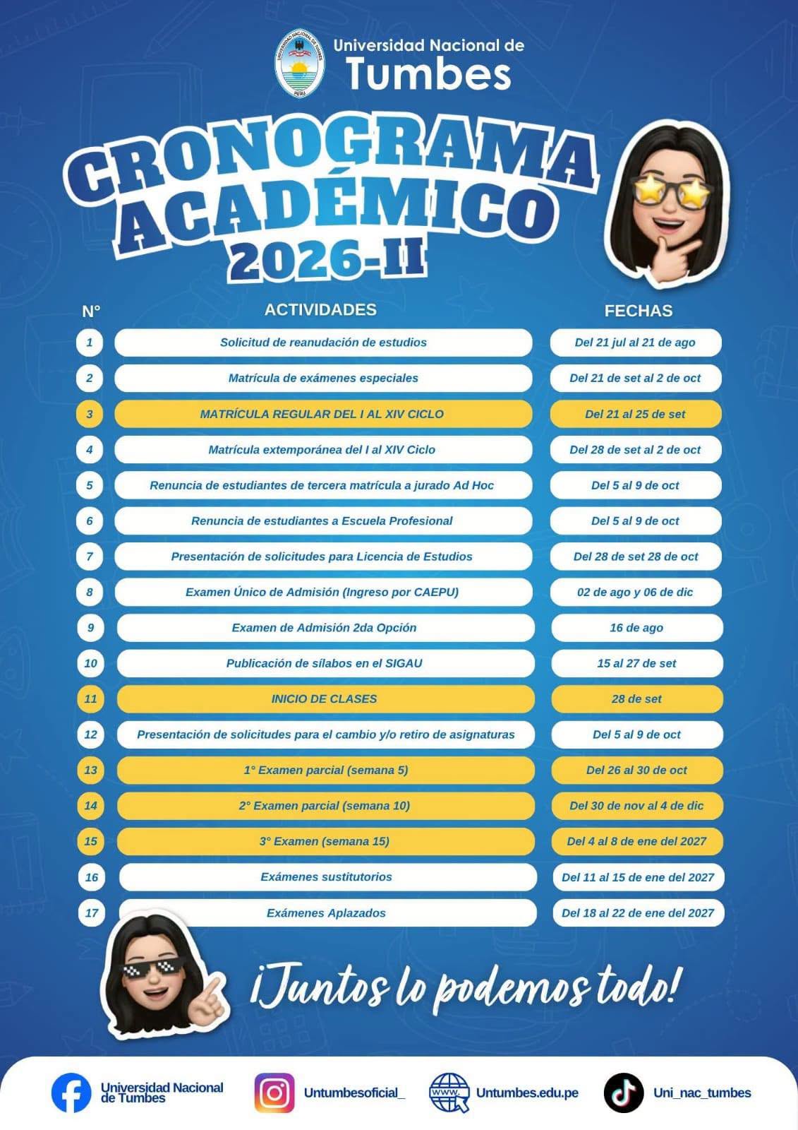 CRONOGRAMA ACADÉMICO Y CRONOGRAMA EXCEPCIONAL 